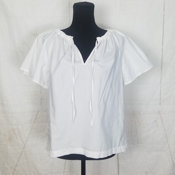 J crew reimagined white tie neck top - Picture 1 of 10